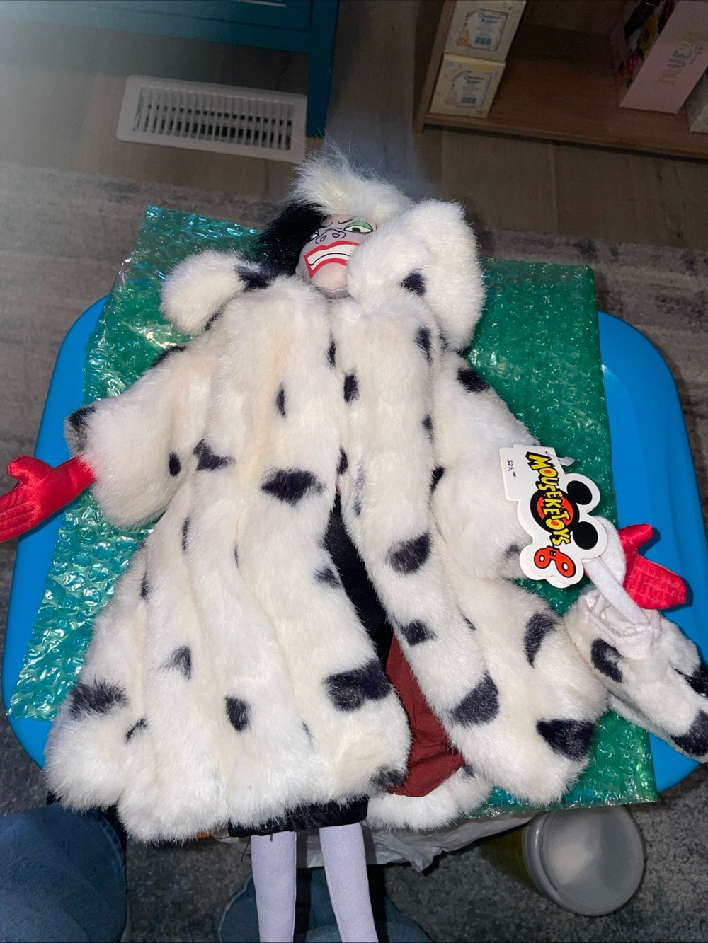 Cruella de Vil 18” Plush Walt Disney  Mouseketoys With Purse New